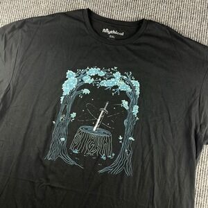 Mythical Rhett Link Sword in Stump Graphic T-Shirt Mens 3XL Black Cotton GMM